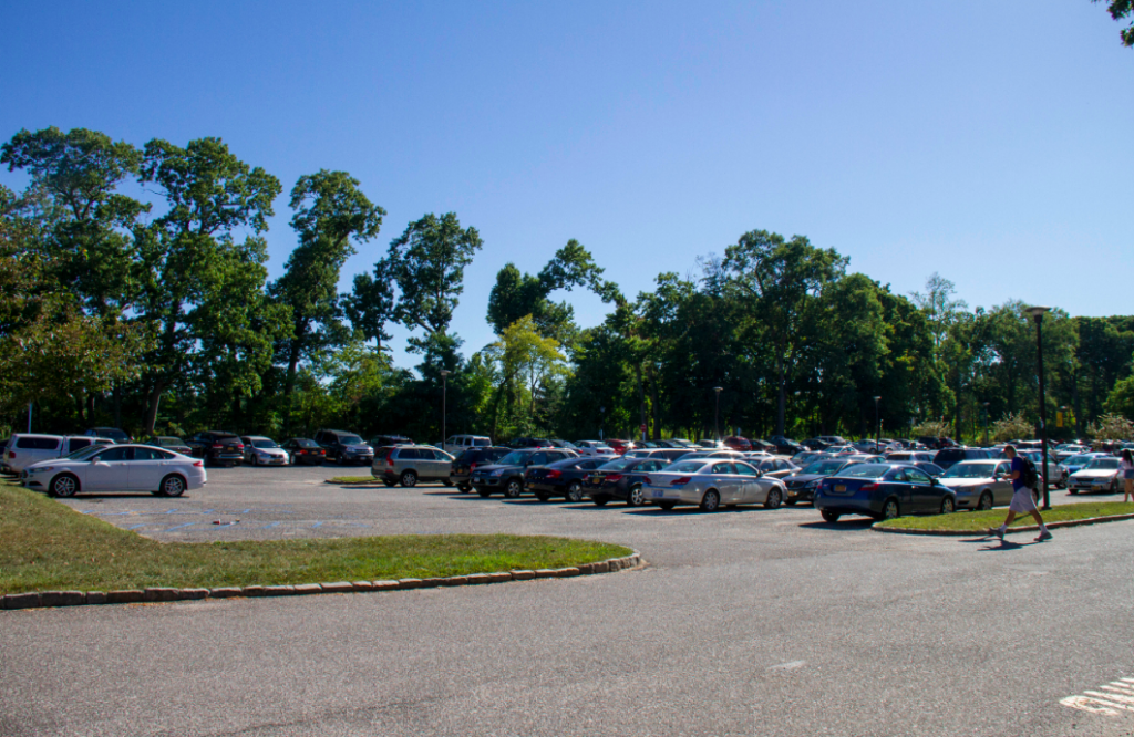 Parking outside of Hillwood Commons. Photo: Nicole Digiovanni