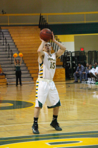 Senior guard Dillon Burns from the free-throw line (picture was taken in the Spring of 2015) Photo: Kimberly Toledo
