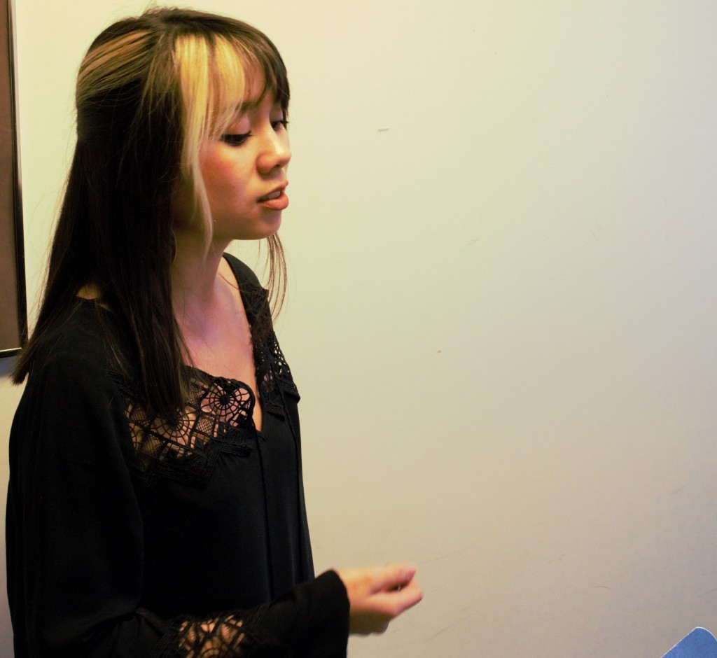 Veronica Nguyen, a sophomore music major, practicing her upcoming rehearsal. Photo: Bendik Sorensen