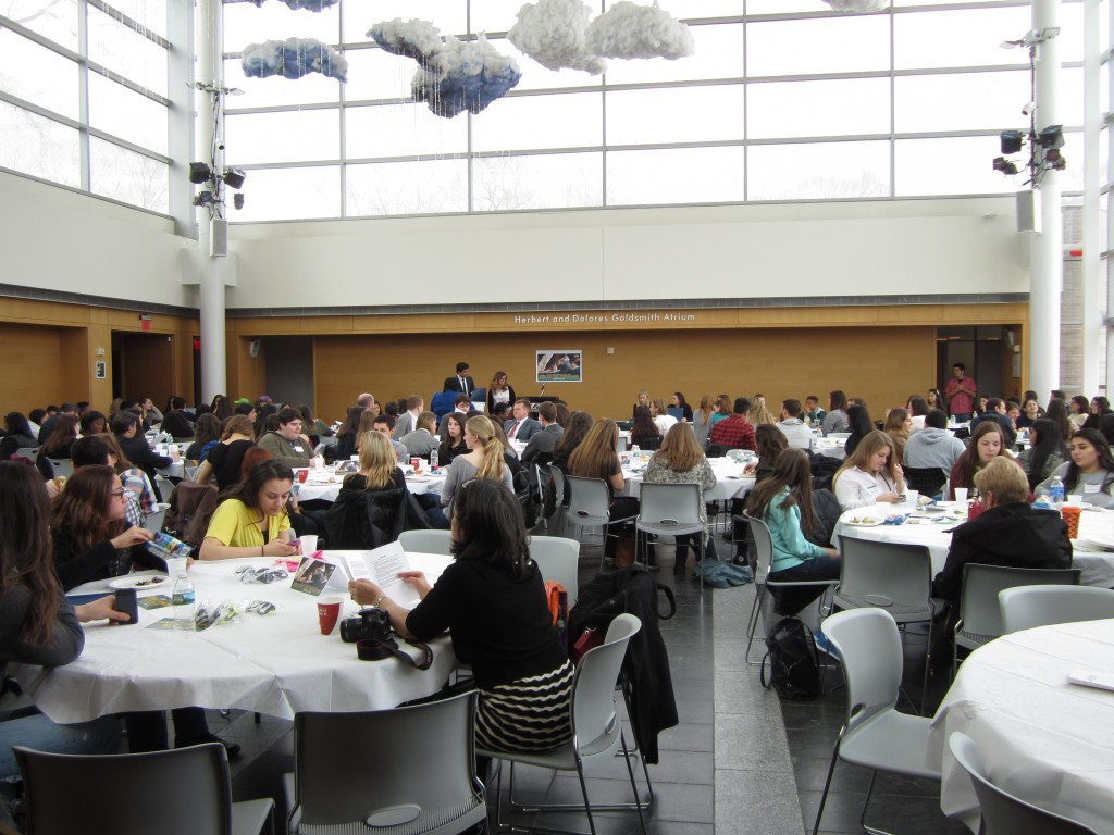 High School journalists from all over Long Island gathered in the Tilles Atrium for awards day Photo: Khadijah Swann