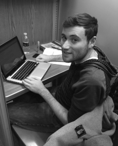 Photo by Thomas Gillen  Zach Washor, health science major studying in the library